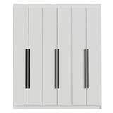 Clóset Matrimonial Venus 6 Puertas Batientes Blanco/Blanco/Negro