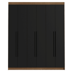 Clóset Matrimonial 180 cm 6 Puertas Marrón/Negro Venus Madesa