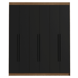 Clóset Matrimonial Venus 6 Puertas Batientes Marrón/Negro/Negro