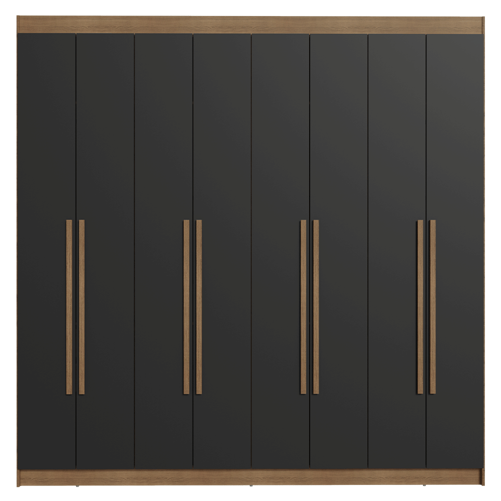 Clóset Matrimonial Venus 8 Puertas Batientes Marrón/Negro/Marrón