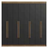 Clóset Matrimonial Venus 8 Puertas Batientes Marrón/Negro/Marrón