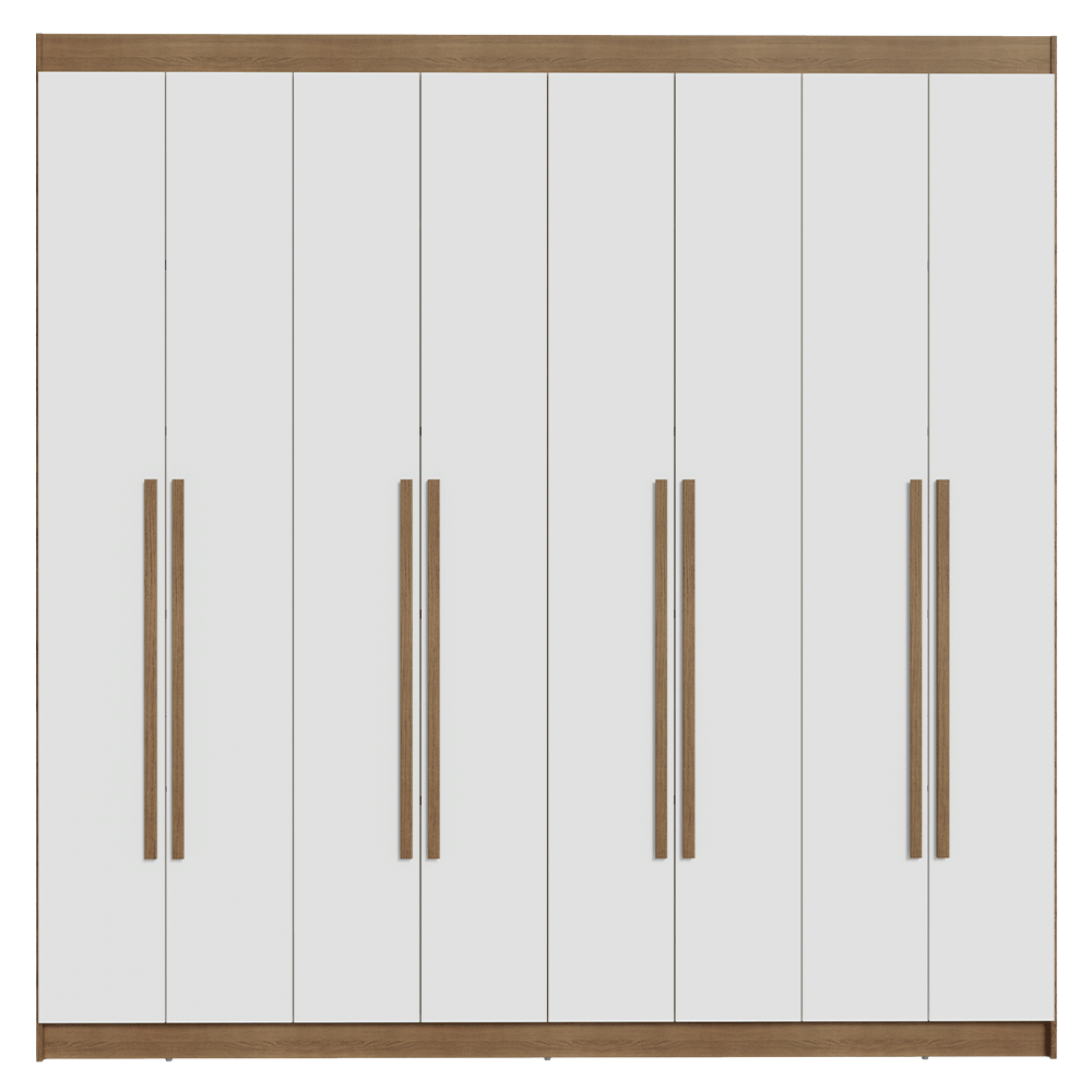 Clóset Matrimonial Venus 8 Puertas Batientes Marrón/Blanco/Marrón