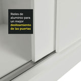 Clóset Soltero 2 Puertas Corredizas Espejo 2 Cajones Blanco Max