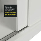 Clóset Soltero 119 cm 2 Puertas Corredizas Con 2 Espejos 2 Cajones Blanco Max Madesa