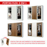 Clóset Matrimonial 100% MDF 3 Puertas Correderas con Espejos Blanco/Marrón Eros