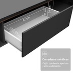 Mueble para TV hasta 80 Pulgadas 180 cm 2 Puertas 1 Cajón Negro Reims Madesa