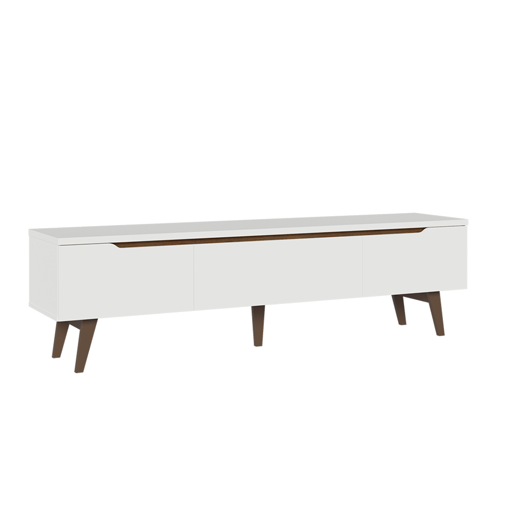 Mueble para TV hasta 80 Pulgadas 180 cm 2 Puertas 1 Cajón Blanco/Marrón Doha Madesa