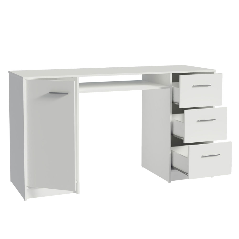 Escritorio 136 cm 3 Cajones 1 Puerta Blanco Madesa