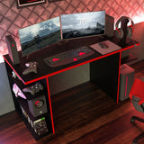 Escritorio Gamer Para PC y Consola Negro/Rojo