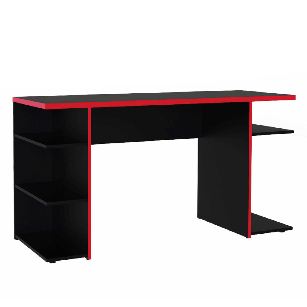 Escritorio Gamer 136 cm Negro/Rojo Madesa
