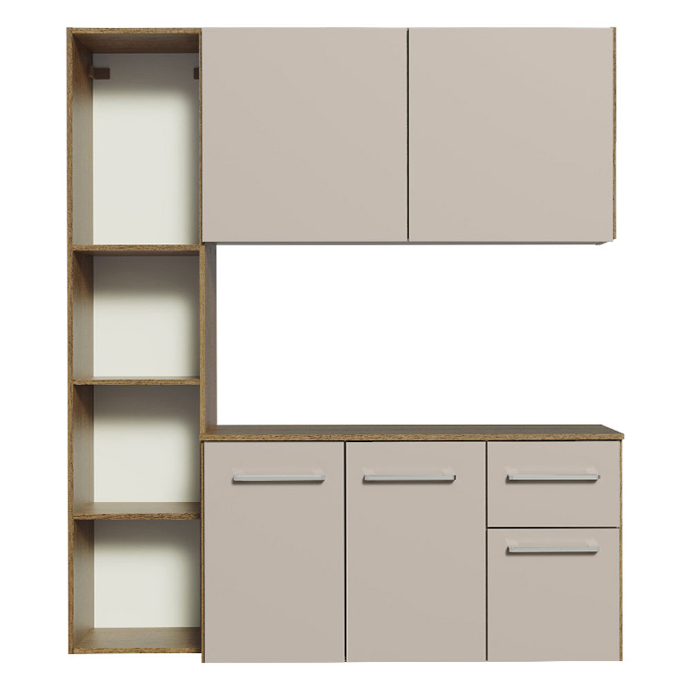 Cocina Compacta 120cm Marron/Crema Easy