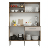 Cocina Compacta 120cm Marron/Crema Life