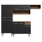 Cocina Compacta 229 cm Marrón/Negro Emilly Madesa