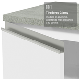 Gabinete Bajo para Fregadero con Accesorios de Cocina 120 x 60 cm 2 Puertas (Con Encimera) Glamy Blanco