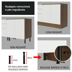 Gabinete Bajo 120 cm 2 Puertas Marrón/Blanco Glamy Madesa
