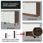 Gabinete Bajo 120 cm 2 Puertas Marrón/Blanco Stella Madesa