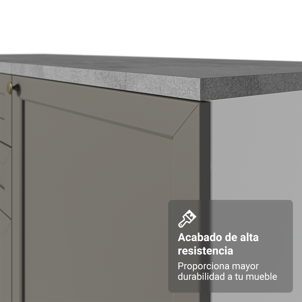 Gabinete Bajo de Cocina 120 x 60 cm 2 Puertas (Con Encimera) Blanco/Gris Vik Madesa