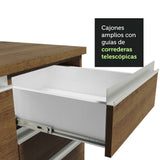 Gabinete Bajo para Fregadero con Accesorios de Cocina 120 x 60 cm 2 Puertas 3 Cajones (Con Encimera) Glamy Marrón