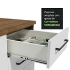 Gabinete Bajo para Fregadero con Accesorios de Cocina 120 cm 2 Puertas 3 Cajones Marrón/Blanco Agata Madesa