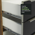 Gabinete Bajo para Fregadero con Accesorios de Cocina 120 cm 2 Puertas 3 Cajones Marrón/Negro Lux Madesa