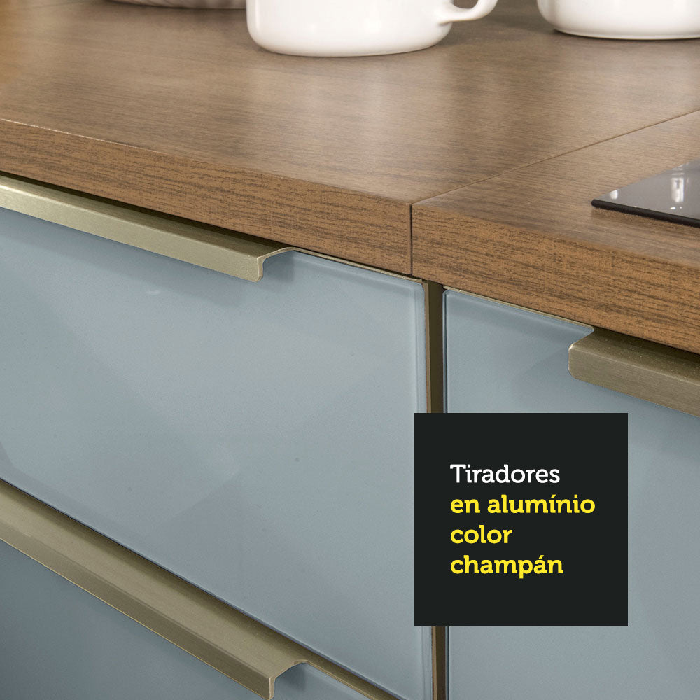 Gabinete Bajo para Fregadero con Accesorios de Cocina 120 cm 2 Puertas 3 Cajones Marrón/Gris Lux Madesa