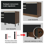 Gabinete Bajo 40 cm 3 Cajones Marrón/Negro Glamy Madesa