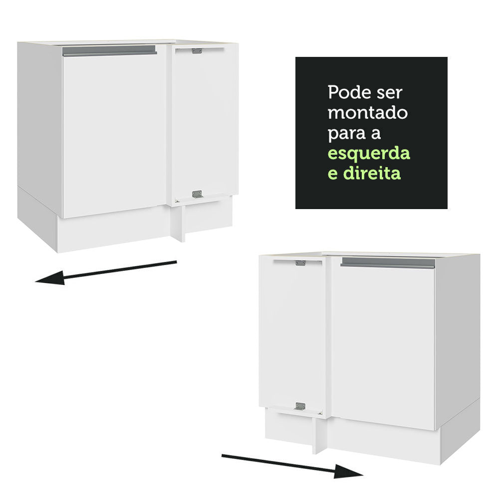 Gabinete Bajo Esquinero 80 cm 1 Puerta Sin Encimera Blanco Glamy Madesa