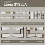Gabinete Bajo Esquinero 102 cm 1 Puerta Marrón/Blanco Stella Madesa
