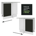 Gabinete Bajo Esquinero 102 cm 1 Puerta Blanco/Negro Glamy Madesa