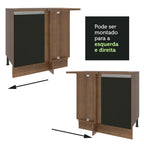 Gabinete Bajo Esquinero 102 cm 1 Puerta Marrón/Negro Glamy Madesa