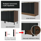 Gabinete Bajo 80 cm 2 Cajones Sin Encimera Marrón/Negro Lux Madesa