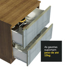 Gabinete Bajo 80 cm 2 Cajones Marrón/Gris Lux Madesa