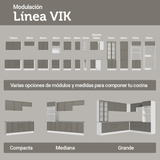 Gabinete Bajo de Cocina 80 x 60 cm 2 Cajones (Sin encimera) Blanco/Gris Vik Madesa