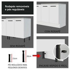 Mueble de Cocina para Horno 60 x 60 cm 1 Puerta 3 Cajones Agata Blanco
