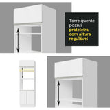 Mueble de Cocina para Horno 70 x 60 cm 3 Puertas Blanco Glamy