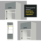 Mueble para Horno 70 cm 3 Puertas Blanco/Gris Agata Madesa