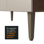 Gabinete Bajo 105 cm 3 Puertas 2 Cajones con Fregadero Marrón/Crema Gourmet Madesa