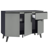 Gabinete Bajo 120 cm 1 Cajón 3 Puertas Gris Nice Madesa