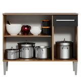Mueble de Cocina para Fregadero 3 Puertas y 1 Cajón Marrón/Negro Emilly