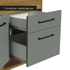 Gabinete Bajo para Fregadero 150 cm 2 Puertas 2 Cajones Sin Encimera Marrón/Gris Agata Madesa