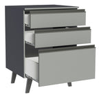 Gabinete Bajo 60 x 52 cm con Patas 3 Cajones Gris Nice Madesa