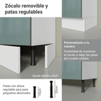 Gabinete Bajo 60 cm 3 Cajones Blanco/Gris Lux Madesa
