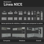 Gabinete Bajo 93 cm 1 Puerta Gris Nice Madesa