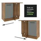 Gabinete Bajo Esquinero 94 cm 1 Puerta Marrón/Gris Agata Madesa