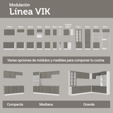 Gabinete Bajo de Cocina 80 cm 2 Cajones (Sin Encimera) Blanco/Gris Vik Madesa