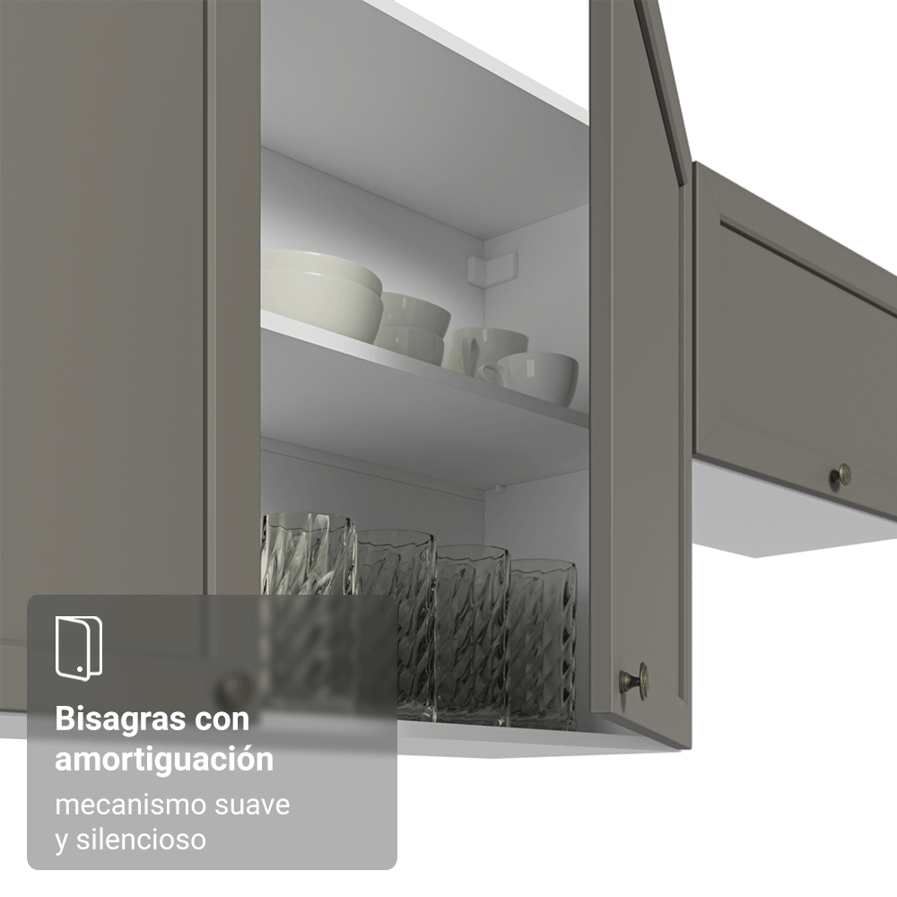 Gabinete Superior 100 cm 1 Puerta Abatible Blanco/Gris Vik Madesa