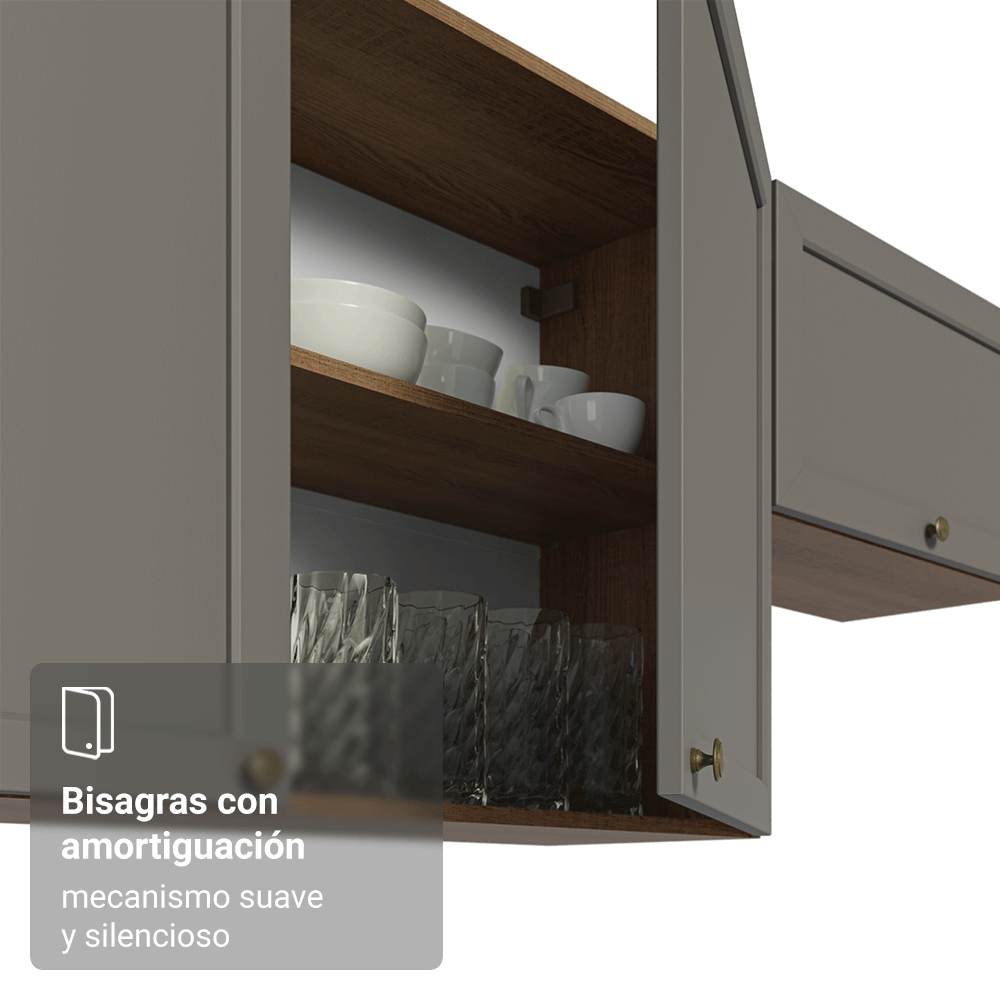 Gabinete Superior 100 cm 1 Puerta Abatible Marrón/Gris Vik Madesa