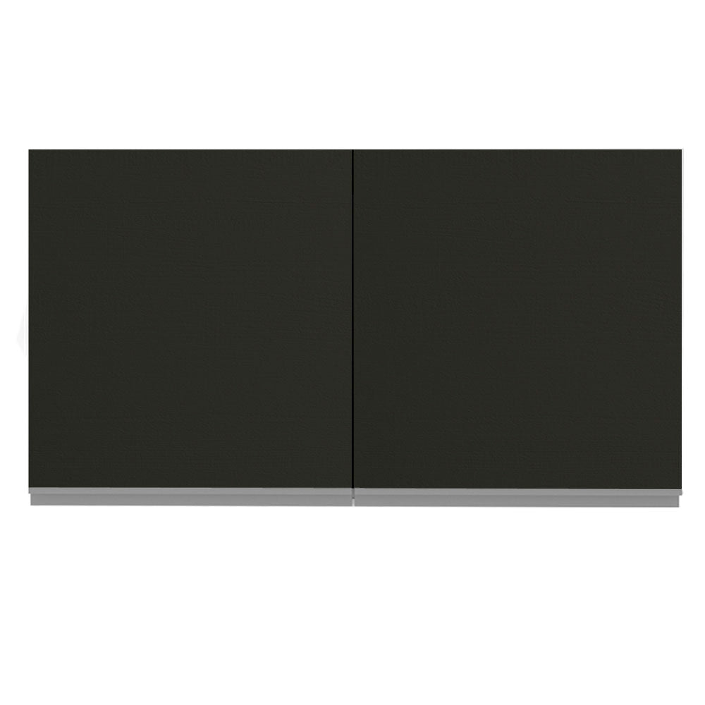 Gabinete Superior 120 cm 2 Puertas Glamy Blanco/Negro