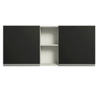 Gabinete Superior 150 cm 2 Puertas 2 Nichos Blanco/Negro Glamy Madesa