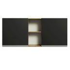 Gabinete Superior 150 cm 2 Puertas 2 Nichos Marrón/Negro Glamy Madesa